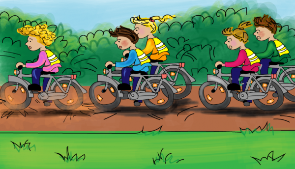 17 samen fietsen grote groep remmen